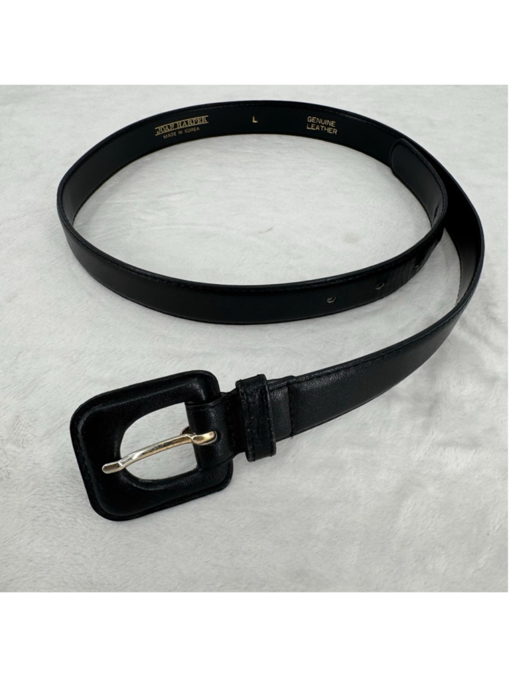 Vintage 90s Black Belt Joan Harper Genuine Leather 4.5” Wide Casual Size Large
